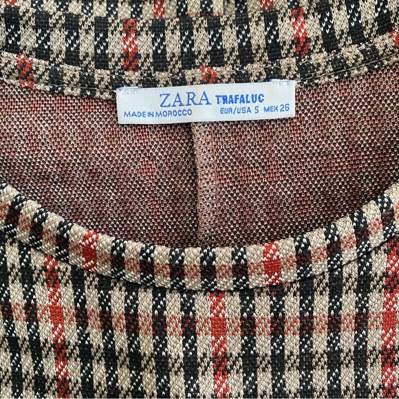 ZARA Womens Sheath Dress Houndstooth Front Pockets Size S Great for fall! 🍂🍁 - Picture 6 of 6